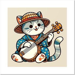 Banjo cat Posters and Art